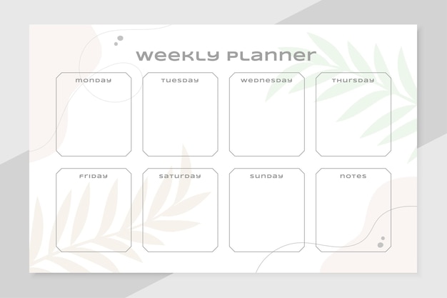 Free vector simple weekly planner template todo list organizer