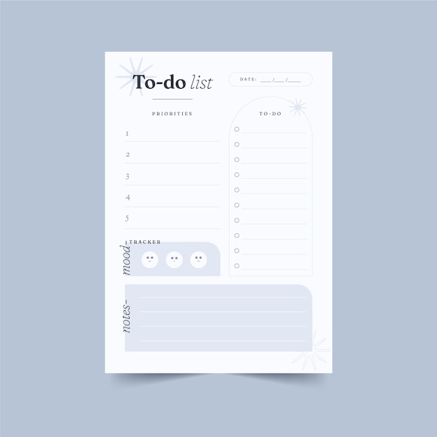 Simple white to do list template