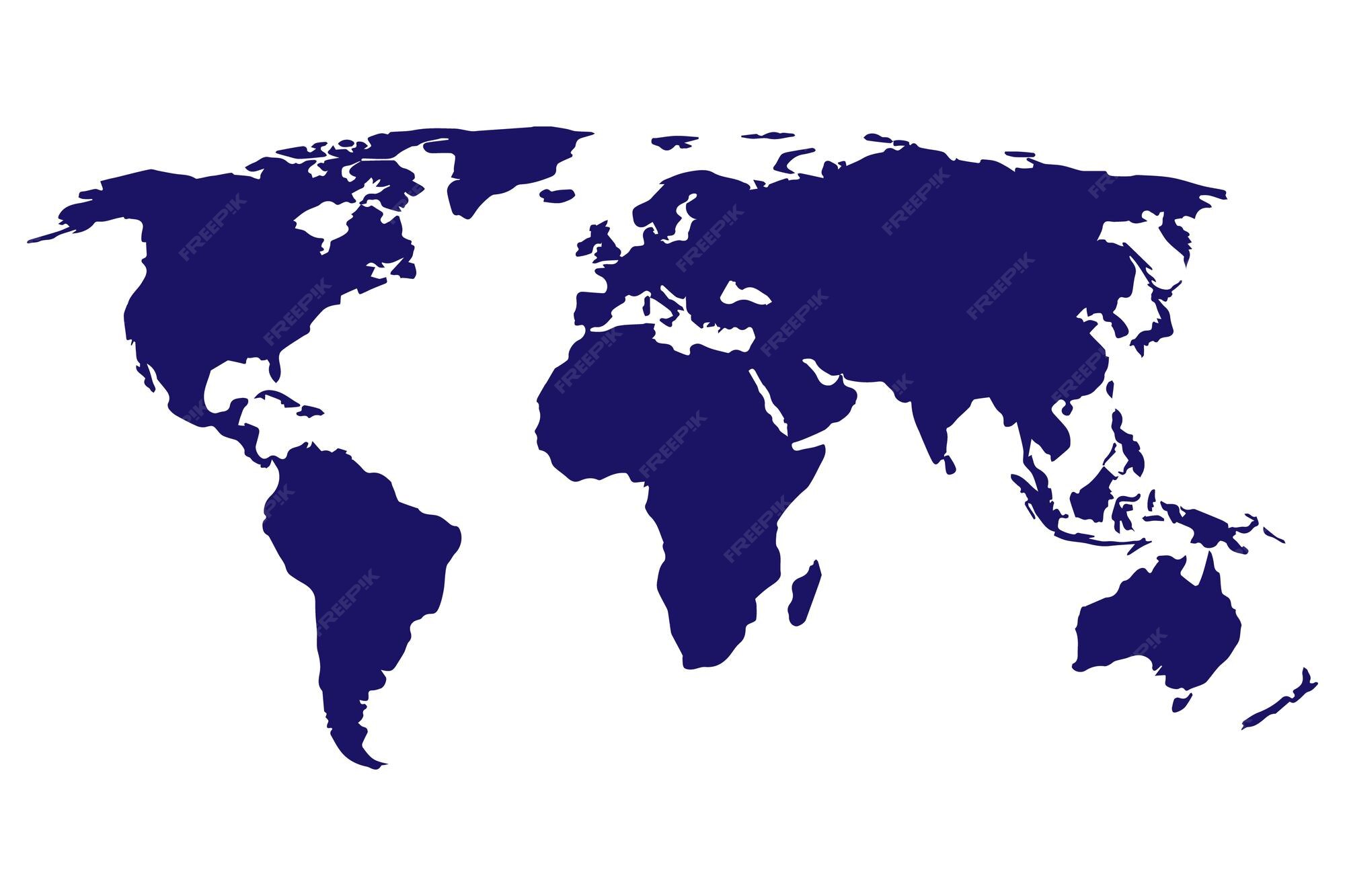 Simplified World Map Vector Premium Vector | Simple World Map. Vector Sign On White Background For Your  Design