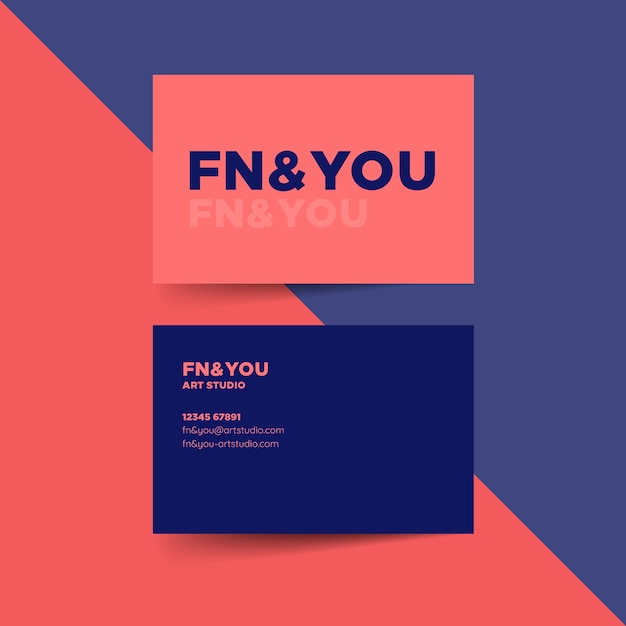 Simplistic business card template with colors