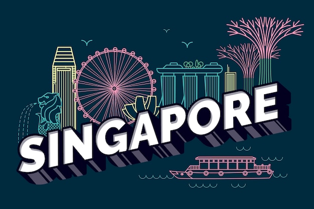 Iscrizione della città di singapore