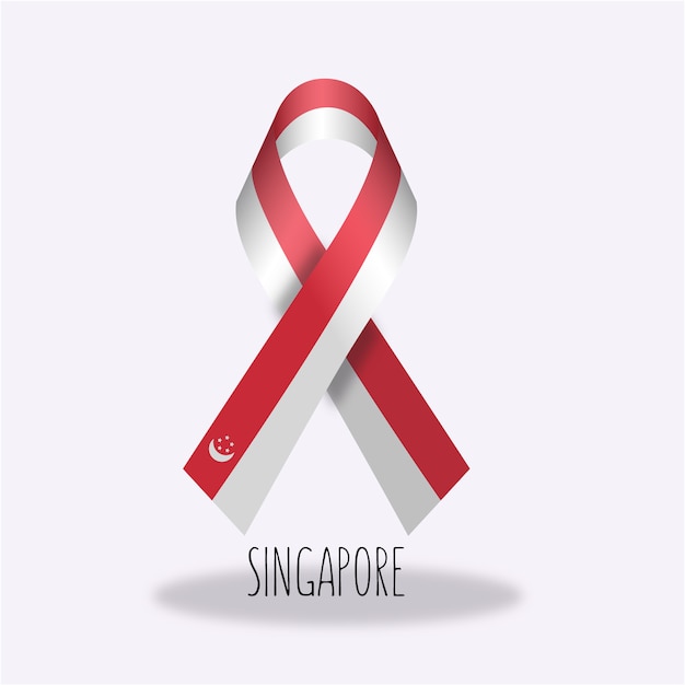 Singapore flag ribbon design