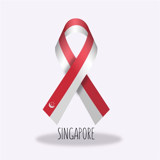 Singapore flag ribbon design
