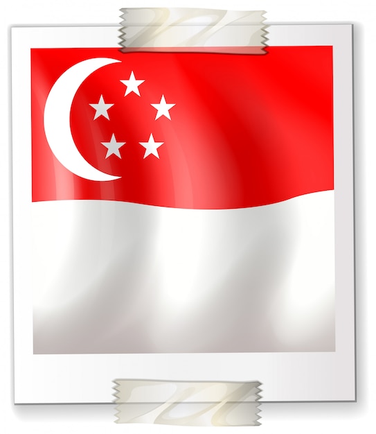 Singapore flag on square paper