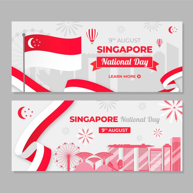 Singapore national day banners set