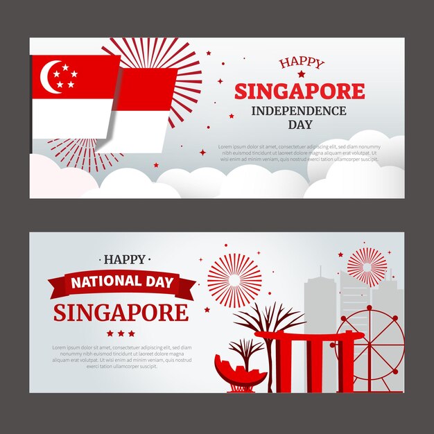 Singapore national day banners set