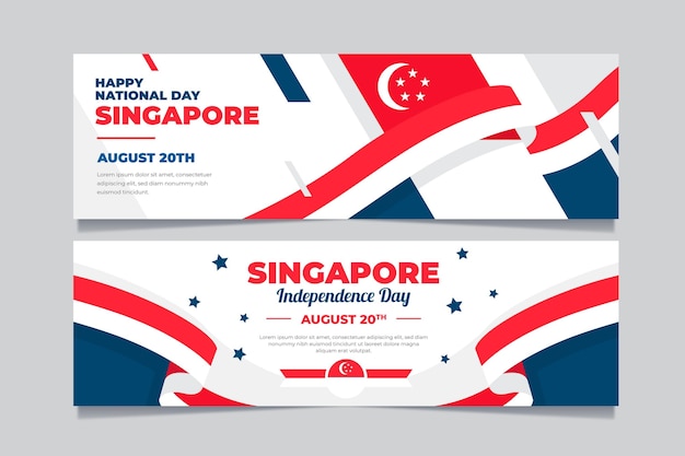 Free vector singapore national day banners set