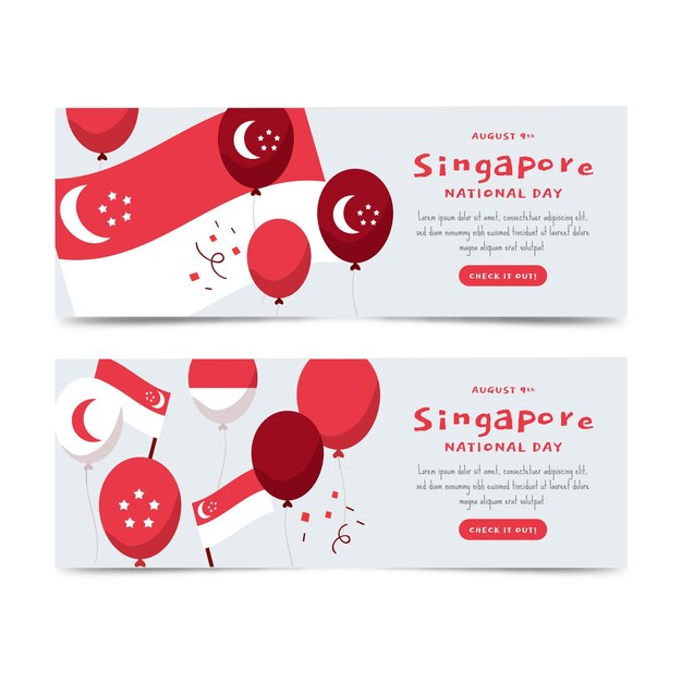 Singapore national day banners set