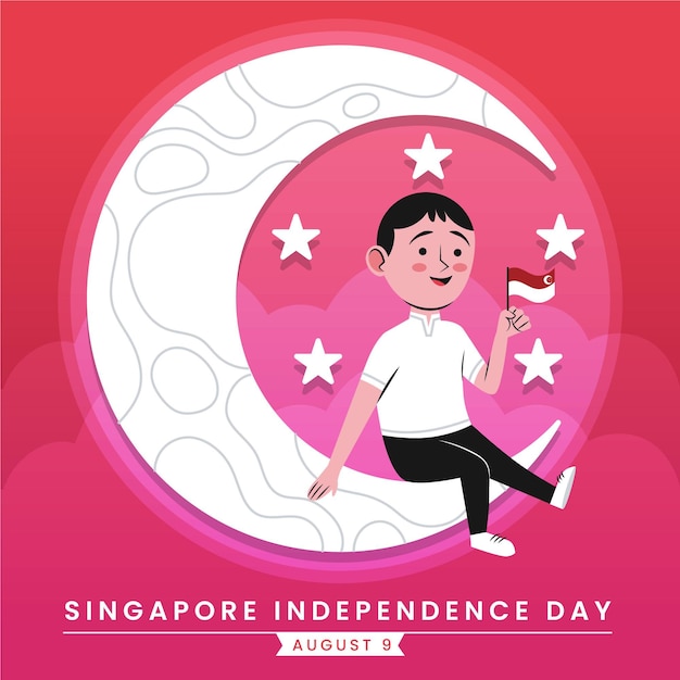 Singapore national day illustration