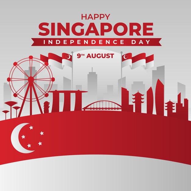 シンガポール建国記念日イラスト