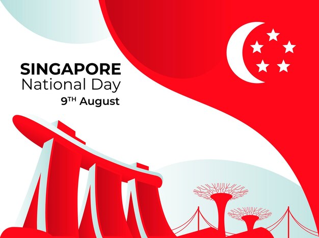 Singapore national day illustration