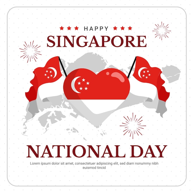 Vettore gratuito illustrazione della festa nazionale di singapore