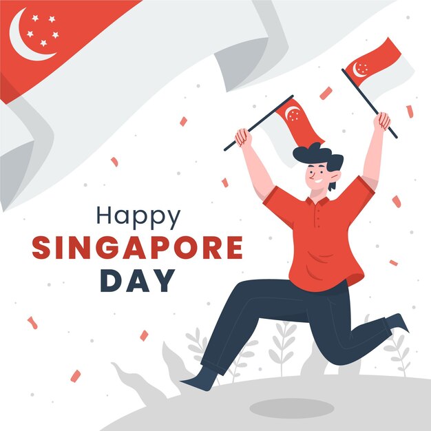 Free vector singapore national day illustration