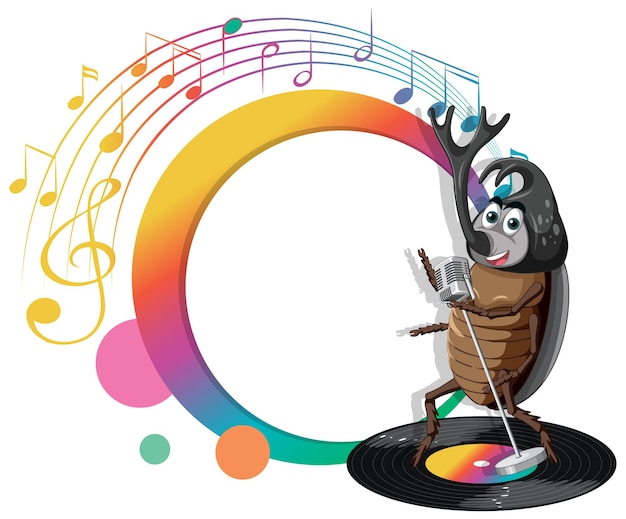 Free vector a singer beetle cartoon character