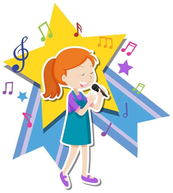 Free vector singer girl cartoon character