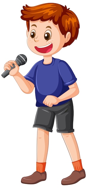 Free vector singer man cartoon character isolated