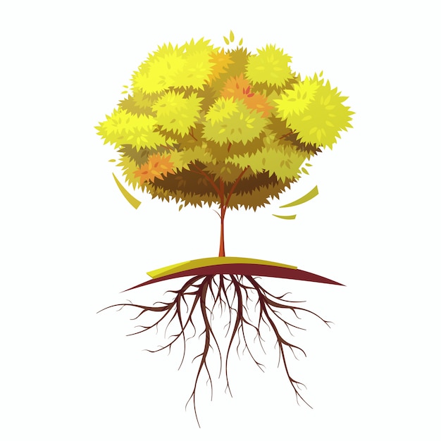 Бесплатное векторное изображение Одиночное осеннее дерево