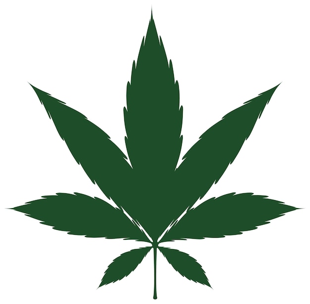 Single cannabis leaf in green color
