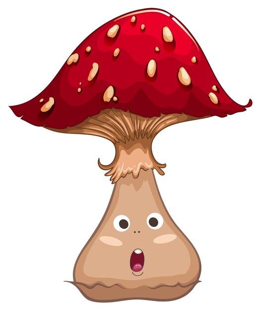 Single mushroom with face