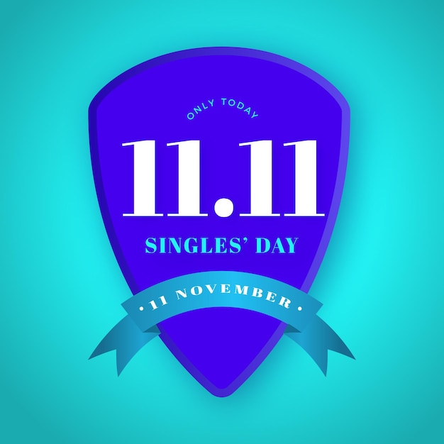 Vettore gratuito singles day badge concetto