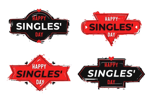 Free vector singles day badges