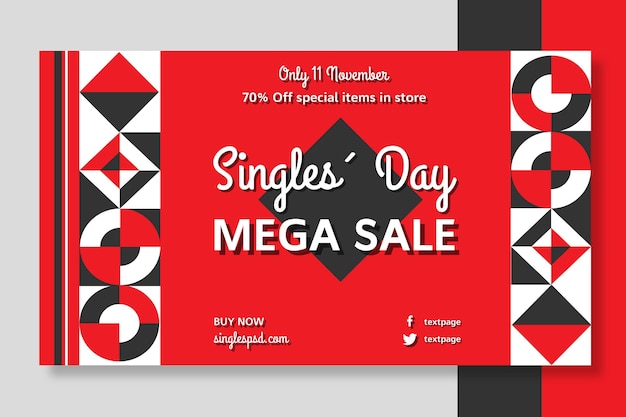 Singles day banner template