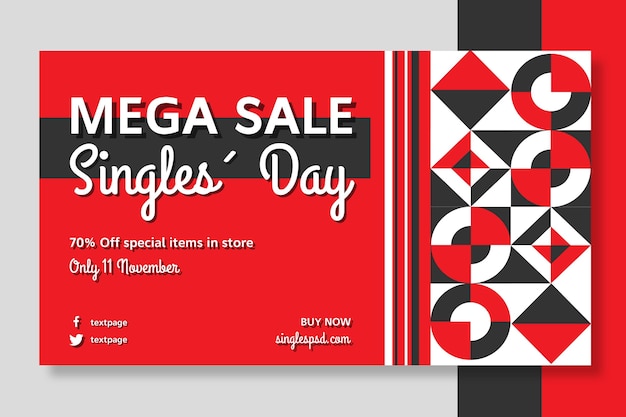 Singles day banner template