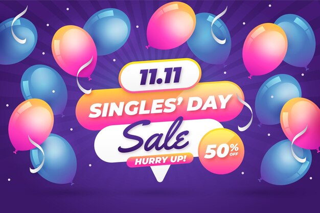 Singles day concept with balloons