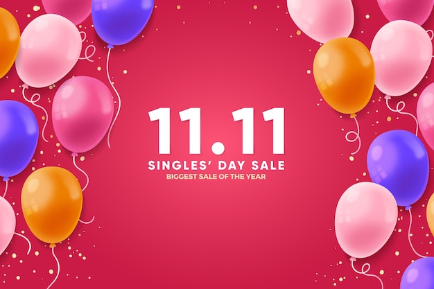Singles day concept with balloons