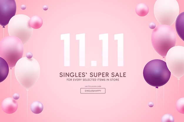 Singles day concept with balloons