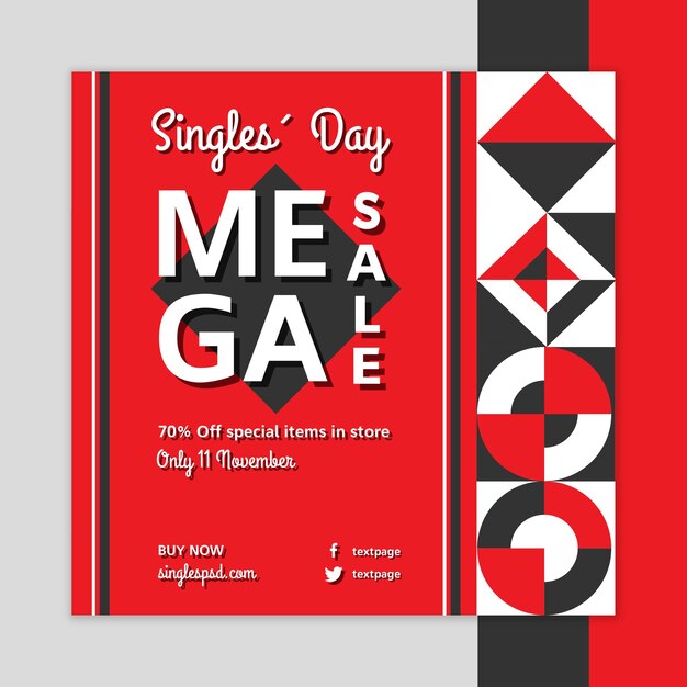 Singles day flyer template