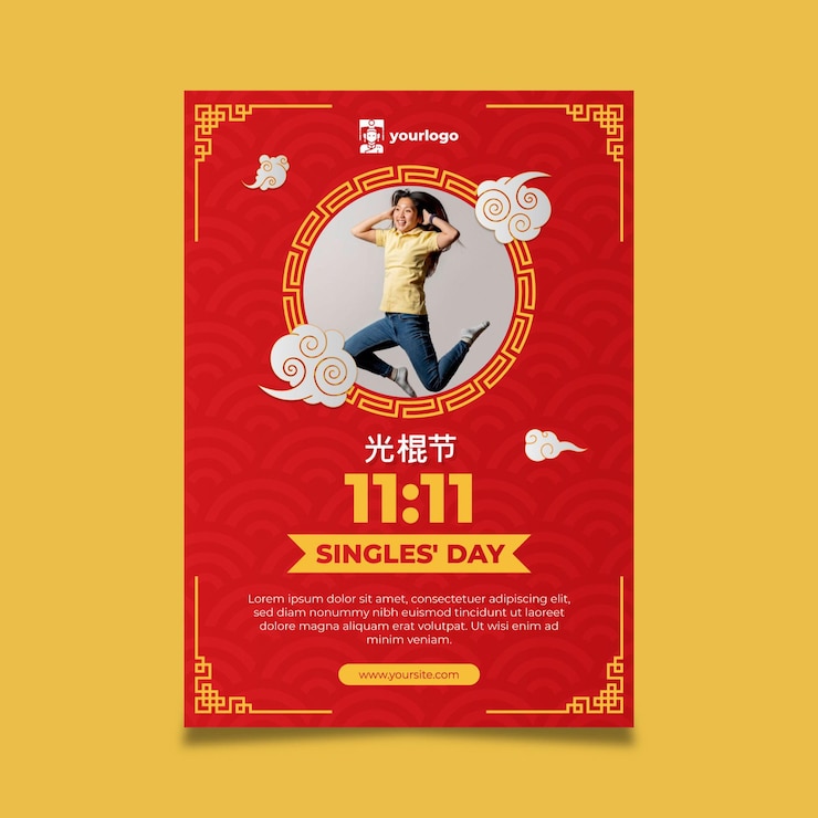 Free Vector singles' day poster