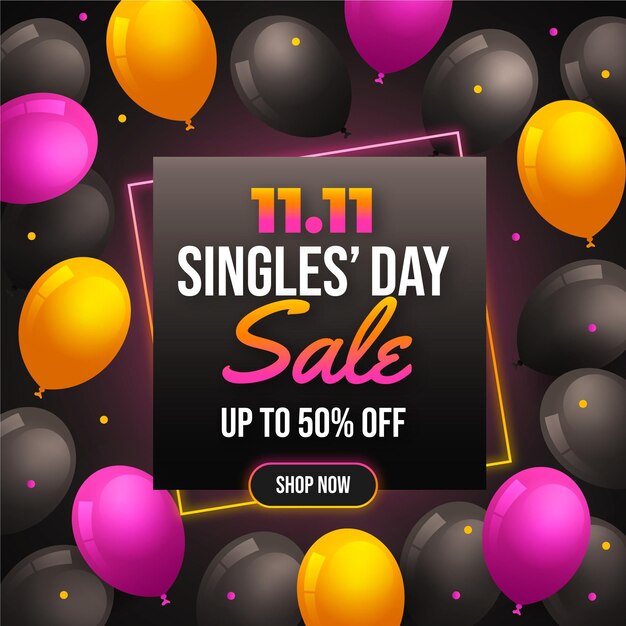 Singles day with balloons