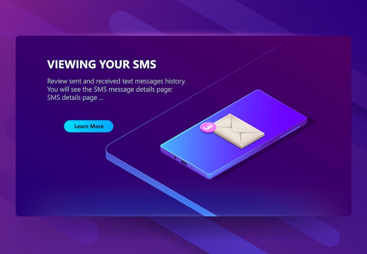 Free Vector site template for viewing messages history