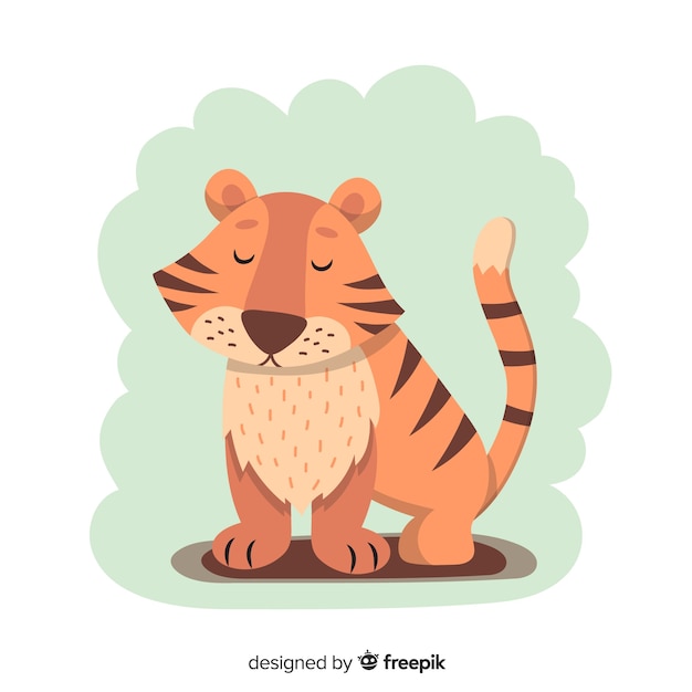 Free vector sitting tiger background