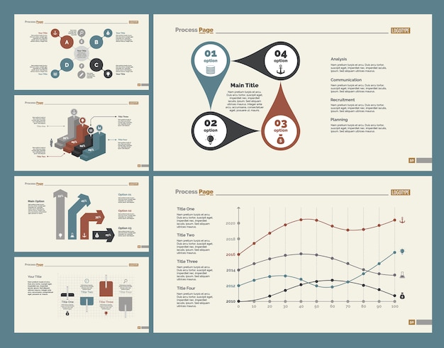 Six Analytics Slide Templates Set