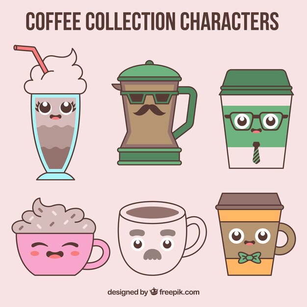 Six animated coffees 