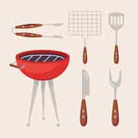 Free vector six bbq time set icons