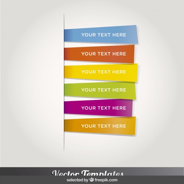 Free vector six colorful bookmarks templates