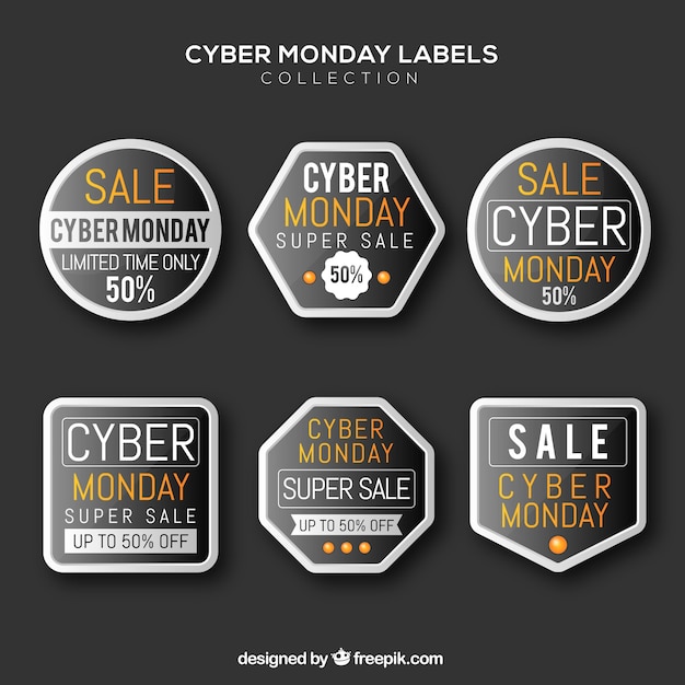 Six dark cyber monday labels