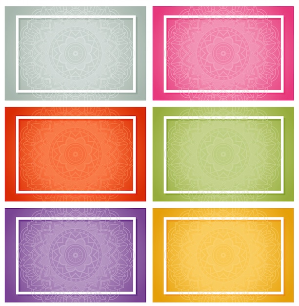 Free vector six designs with mandala patterns