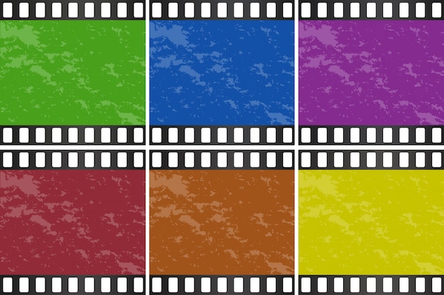 映画スライドの6種類の色