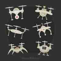 Free vector six different drones