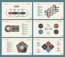 Free vector six economics slide templates set