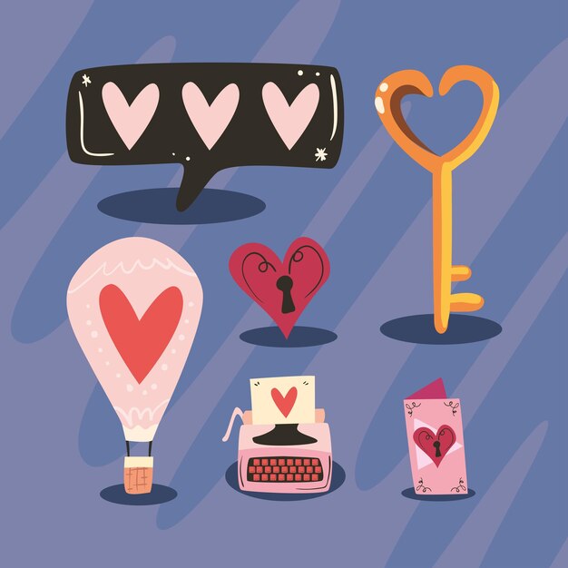 Free vector six love items