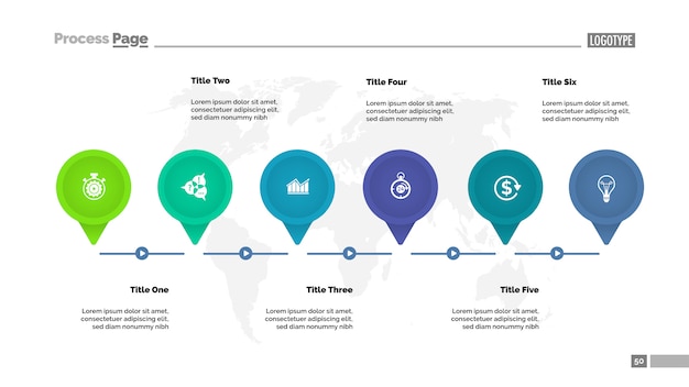 Six main points diagram template. business data. graph, chart