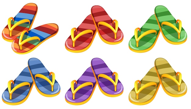 Free vector six pairs of slippers