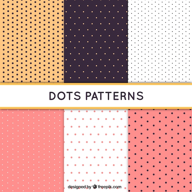 Free vector six patterns with dots