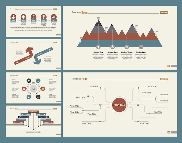 Free vector six planning slide templates set