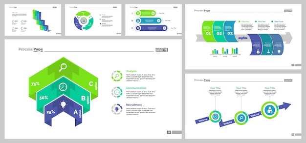 Six planning slide templates set